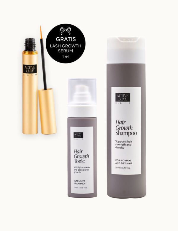 Šampon in tonik za rast las + GRATIS serum za rast trepalnic, 40 dnevni tretma